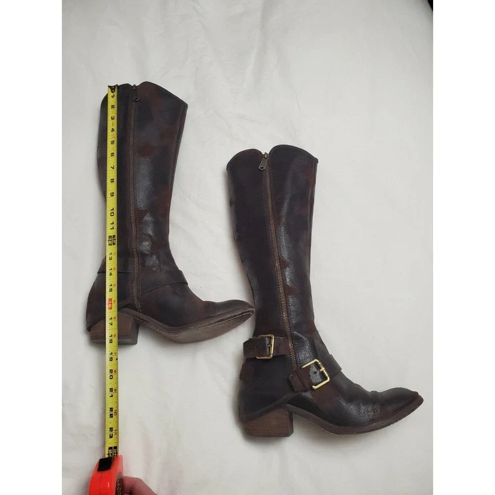 Donald J Pliner Women's Brown Suede Tall Riding Boots Size 7.5 M With Buckles